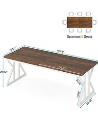 Tribesigns 78.7-Inch Executive Desk, Large Computer Office Desk Workstation, Modern Study Writing Table Business Furniture for Home