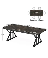 Tribesigns 6FT Conference Table, 70.86 L x 31.49 W 29.52 H Inches Rectangle Meeting Room Rustic Wood Seminar Table Executive Desk