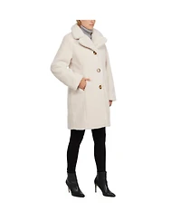 Ellen Tracy Women's Sherpa Teddy Coat With Notch Collar