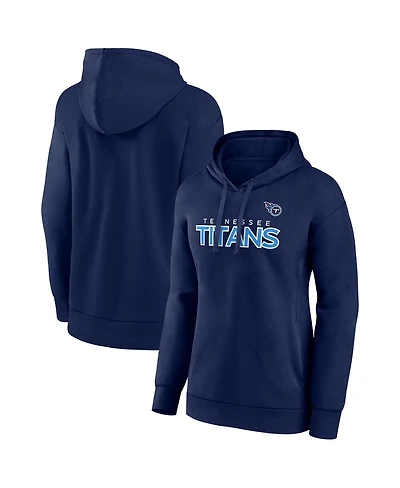 Fanatics Women's Navy Tennessee Titans Iconic Cotton Fleece Checklist Pullover Hoodie