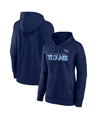 Fanatics Women's Navy Tennessee Titans Iconic Cotton Fleece Checklist Pullover Hoodie