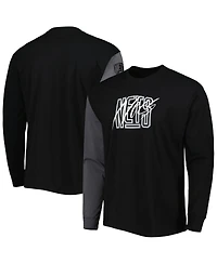 Nike Men's Black Brooklyn Nets Courtside Versus Flight MAX90 Long Sleeve T-Shirt