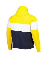 New Era Men's Navy/Gold Los Angeles Rams Colorblock Throwback Pullover Hoodie