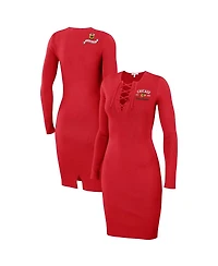 Wear by Erin Andrews Women's Red Chicago Blackhawks Lace-Up Dress