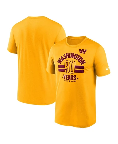 Nike Men's Gold Washington Commanders 90th Anniversary Legend T-Shirt