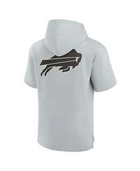 Fanatics Men's and Women's Gray Buffalo Bills Elements Super Soft Fleece Short Sleeve Pullover Hoodie