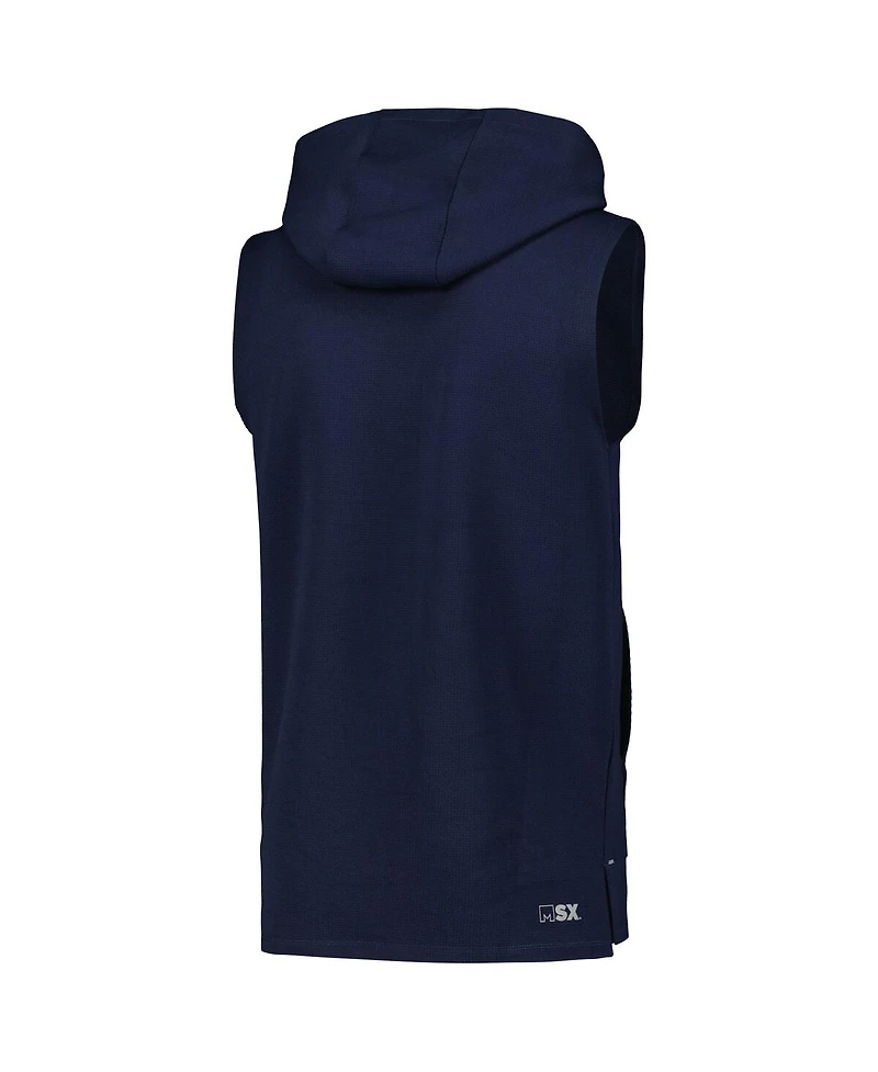 Msx by Michael Strahan Men's Navy Chicago Bears Marathon Sleeveless Pullover Hoodie