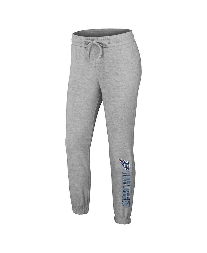 Wear by Erin Andrews Women's Heather Gray Tennessee Titans Knit Long Sleeve Tri-Blend T-Shirt & Pants Sleep Set