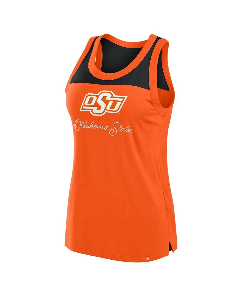 Fanatics Women's Orange Oklahoma State Cowboys Crosley Colorblock Tank Top