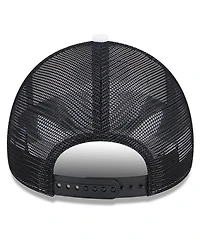 New Era Men's White/Black Sacramento Kings Court Sport Foam A-Frame 9FORTY Adjustable Trucker Hat