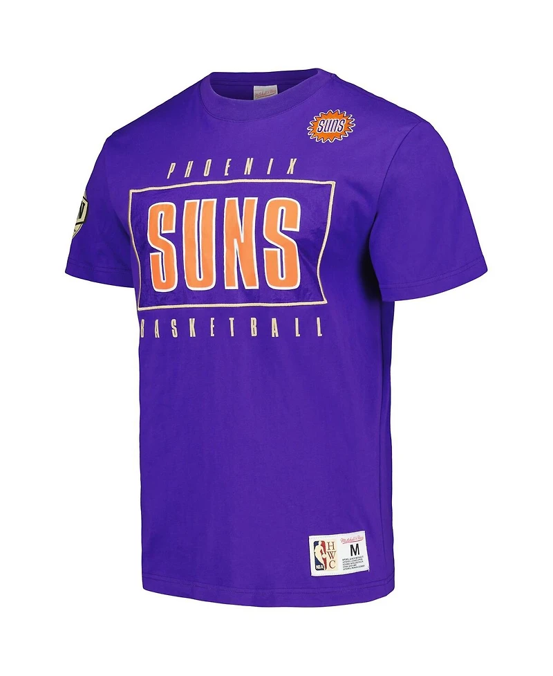 Mitchell & Ness Men's Purple Phoenix Suns Hardwood Classics Team Og 2.0 Premium Vintage Logo T-Shirt