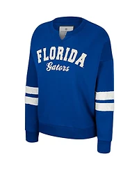 Colosseum Women's Royal Florida Gators Perfect Date Notch Neck Pullover Sweatshirt