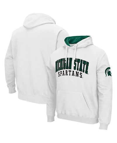 Colosseum Men's White Michigan State Spartans Double Arch Pullover Hoodie
