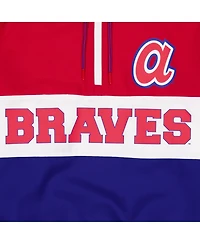 New Era Men's Blue Atlanta Braves Ripstop Raglan Quarter-Zip Hoodie Windbreaker Jacket