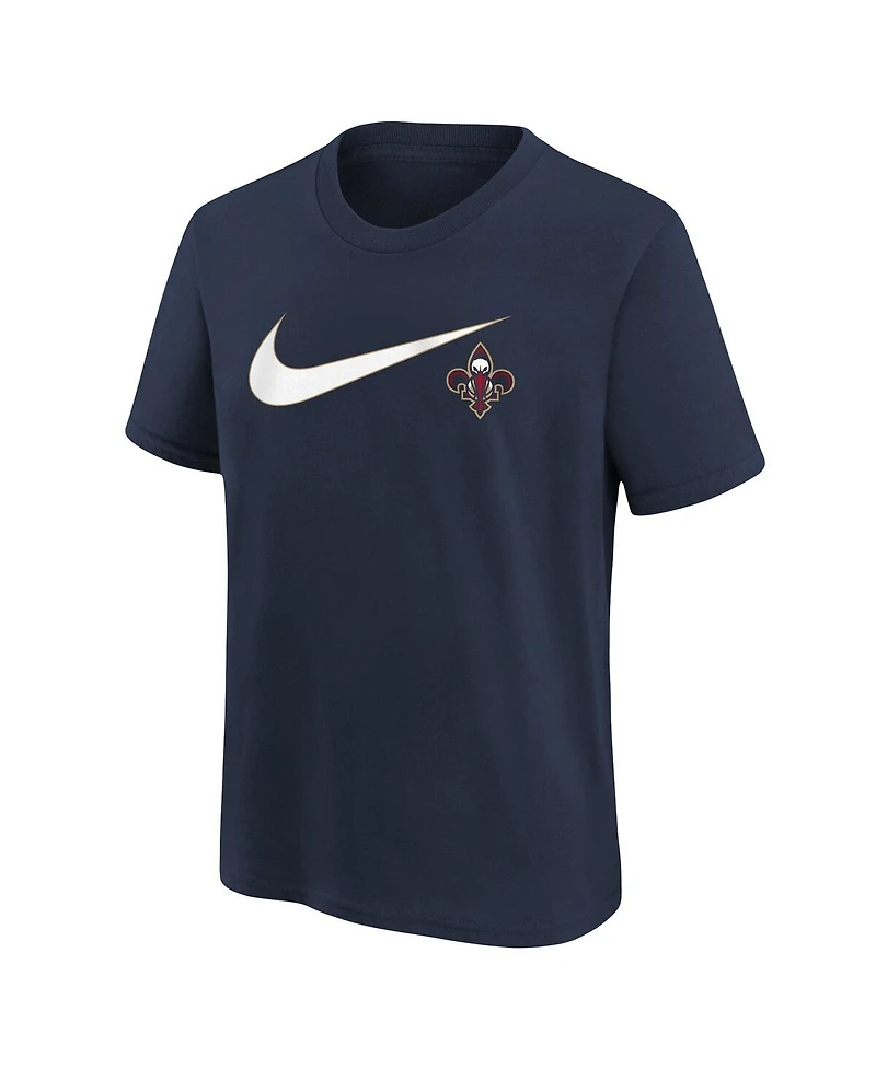 Nike Big Boys and Girls Navy New Orleans Pelicans Swoosh T-Shirt