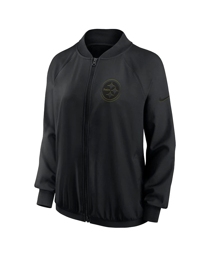 Nike Women's Black Pittsburgh Steelers Raglan Full-Zip Jacket