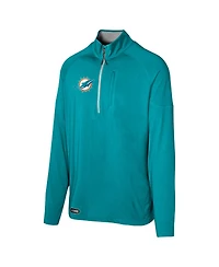 Outerstuff Men's Aqua Miami Dolphins Grind Iron Quarter-Zip Top