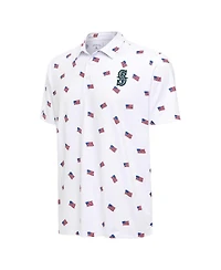 Antigua Men's White Seattle Mariners Americana Polo