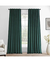 Half Price Drapes Deep Green Simply Velvet Room Darkening Curtain Pair (2 Panels)