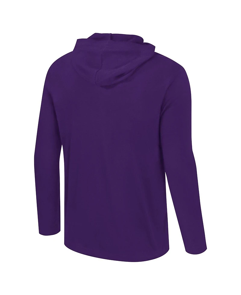 Colosseum Men's Purple Clemson Tigers Logo Lockup Active Blend Long Sleeve T-Shirt Hoodie