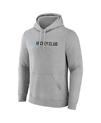 Fanatics Men's Heather Gray Utah Hockey Club Wordmark Logo Fleece Pullover Hoodie
