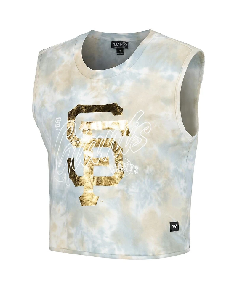 The Wild Collective Women's White San Francisco Giants Washed Muscle Tank Top