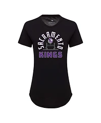 Sportiqe Women's Black Sacramento Kings Phoebe Super Soft Tri-Blend T-Shirt