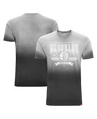 Sportiqe Men's and Women's Black Brooklyn Nets Bingham Sun-Fade T-Shirt