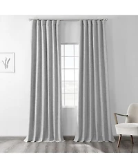 Half Price Drapes Millennial Grey Thermal Cross Linen Weave Blackout Curtain