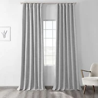 Half Price Drapes Thermal Cross Linen Weave Blackout Curtain