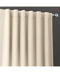 Half Price Drapes Parchment Cream Italian Faux Linen Room Darkening Curtain