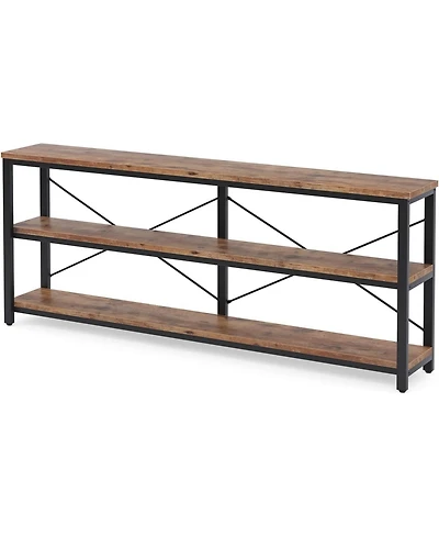 Tribesigns 71" Sofa Tables,Extra Long Couch Table, Narrow Console Entryway Table,Sofa Table with 3 Tiers Storage Shelves