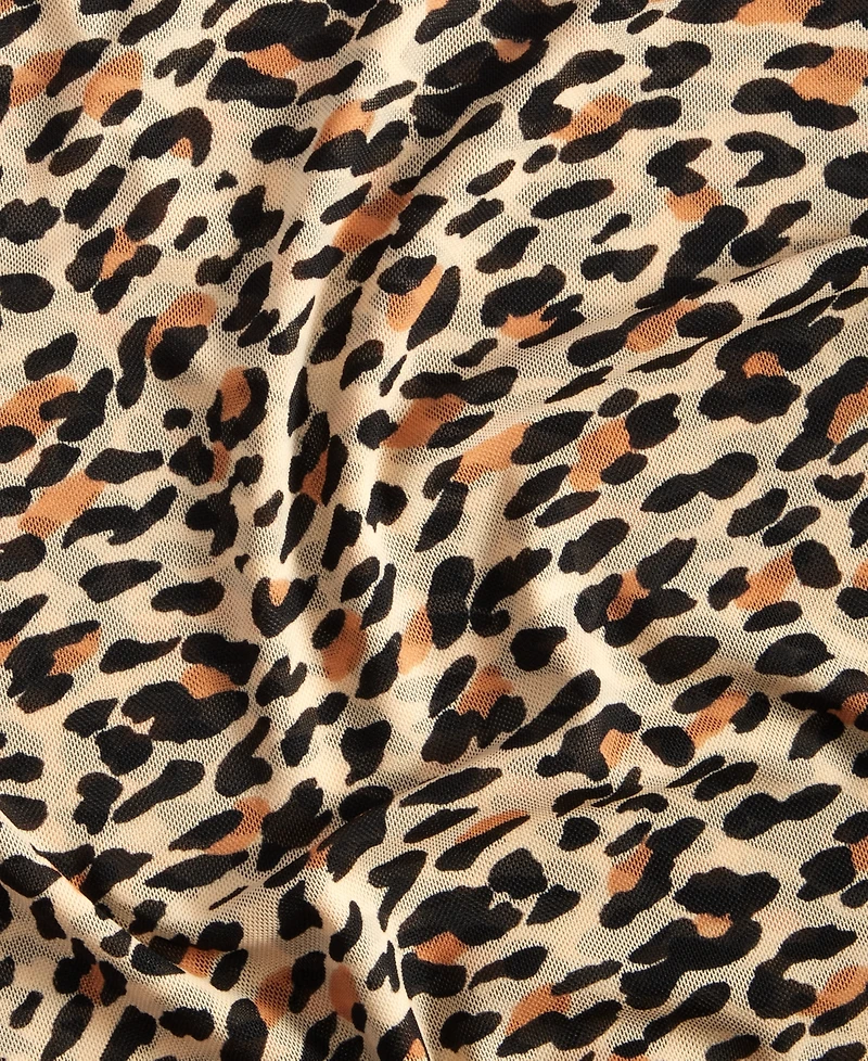 On 34th Women's Patterned Mock-Neck Mesh Top, Created for Macy's