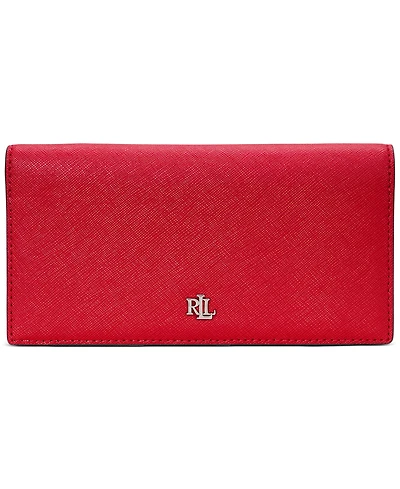 Lauren Ralph Crosshatch Leather Slim Snapped-Closure Wallet