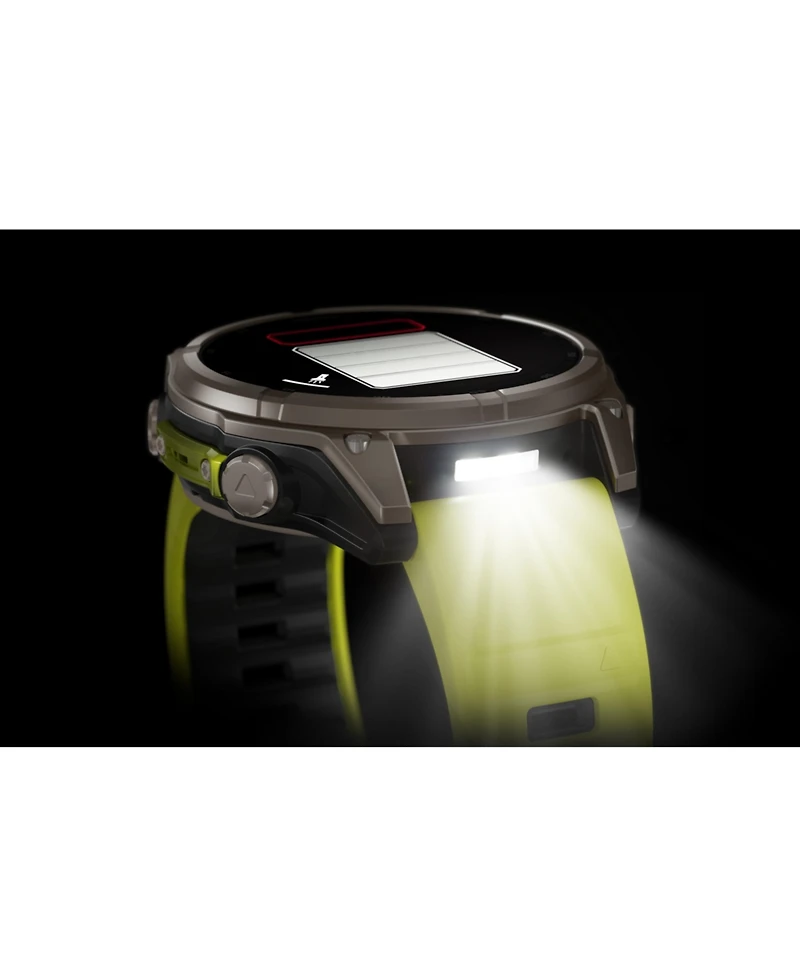 Garmin fenix 8 47mm, Saphire Solar, Outdoor & Fitness Gps Smartwatch, Bare Graphite Titanium, Amp Yellow/Graphite Band, Na