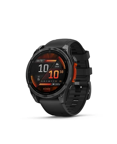 Garmin fenix 8 47mm, Amoled, Outdoor & Fitness Gps Smartwatch, Glass, Slate Gray Steel/Black, Black Band, Ww