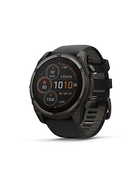 Garmin fenix 8 51mm, Saphire Solar, Outdoor & Fitness Gps Smartwatch, Carbon Gray Titanium Black, Black/Pebble Gray Band, Na