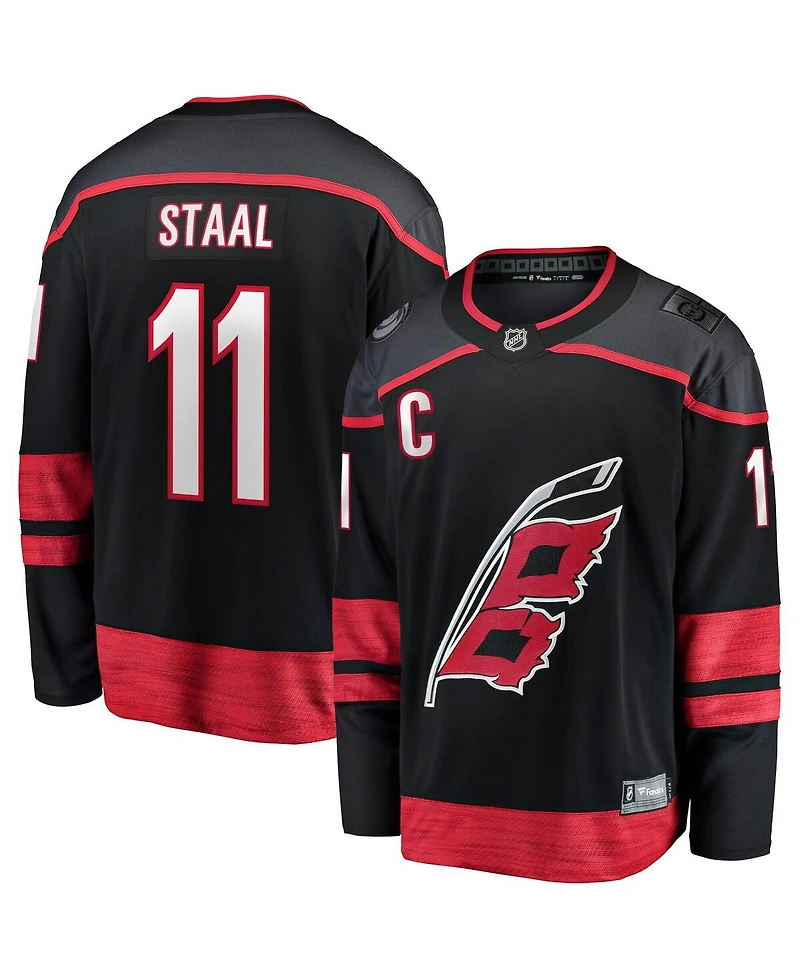 Fanatics Jordan Men's Staal Black Carolina Hurricanes Home Captain Patch Breakaway Player Jersey