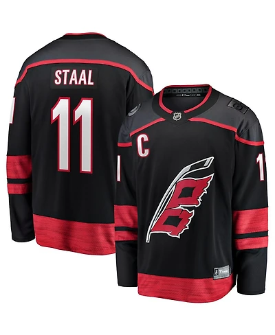 Fanatics Jordan Men's Staal Black Carolina Hurricanes Home Captain Patch Breakaway Player Jersey