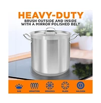NutriChef Stainless Steel Cookware Stockpot - Quart, Heavy Duty Induction Pot