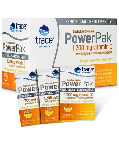 Trace Minerals Power Pak Sugar-Free - Immune & Energy Health Support - Powder Drink Mix with Vitamins & Minerals