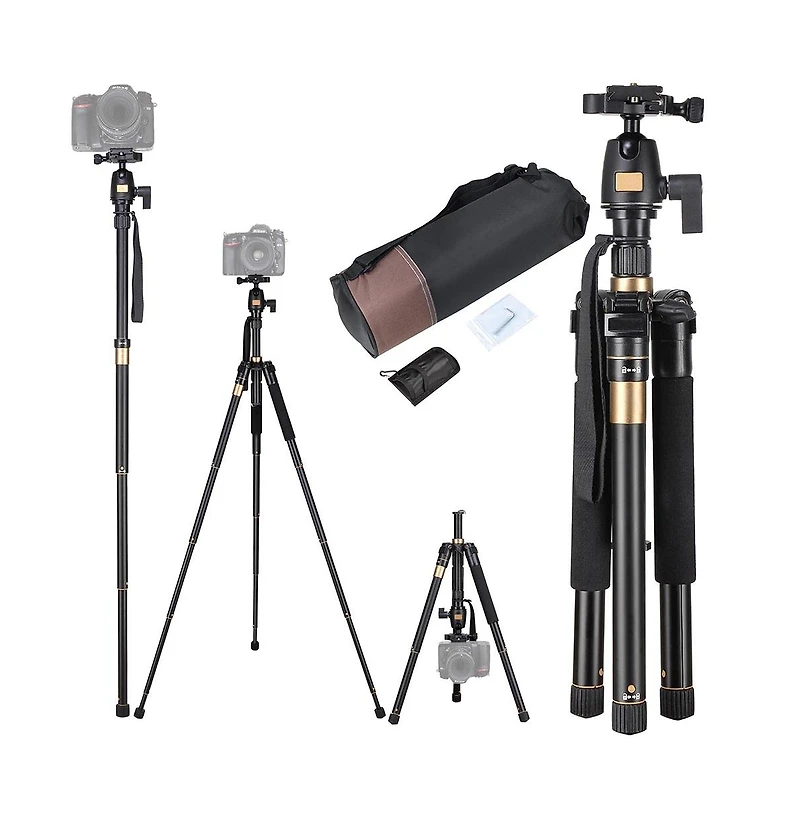 60" Professional Dslr Camera Tripod Monopod w/ Ball Head Pocket Travel Aluminum 60"