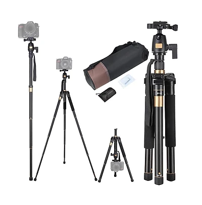 60" Professional Dslr Camera Tripod Monopod w/ Ball Head Pocket Travel Aluminum 60"