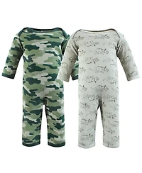 Hudson Baby Boys Thermal Coveralls 2pk, Football, 18-24 Months