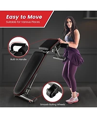 Sugift 660 Lbs Strength Training Bench with 10 Back and 3 Seat for Full Body Workout-Black