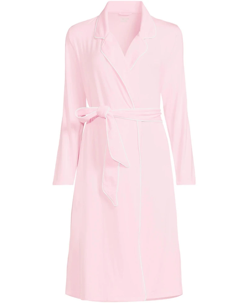 Lands' End Plus Size Cooling Robe with Piping