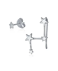 Bling Jewelry Minimalist Delicate Trendy Petite Celestial Astrology Constellation Shinning North Star Stud Earrings 14K Gold Plated .925 Sterling Silv