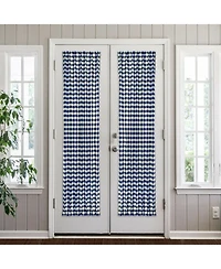 Kate Aurora Plaid Country Farmhouse French Door Curtain Panel With Matching Tieback - 25W x 40L, Yellow