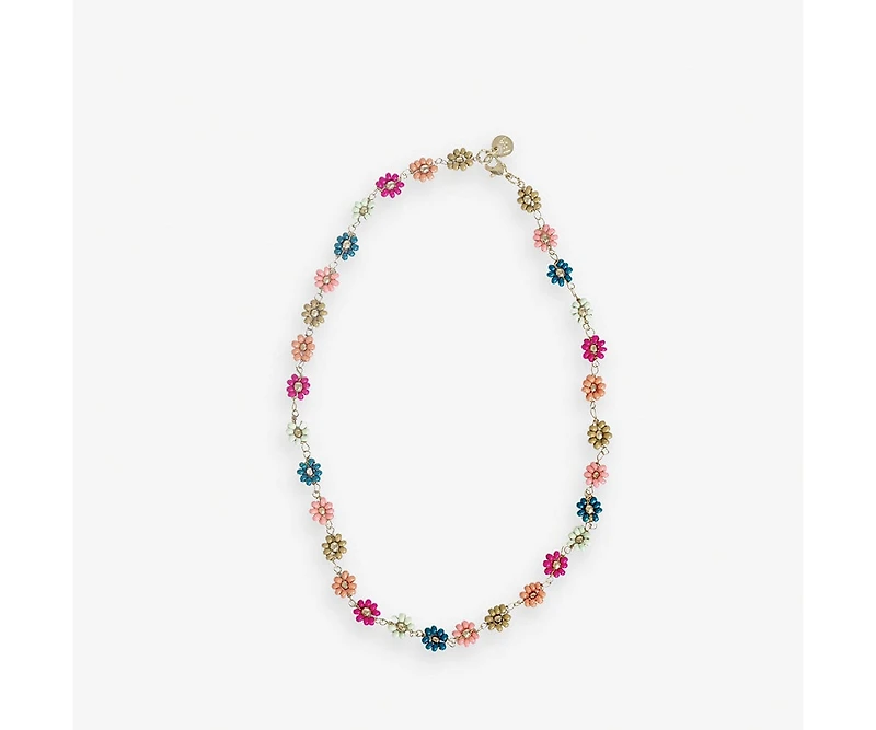 Ink + Alloy Amanda Multi Color Flowers Beaded Necklace
