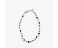 Ink + Alloy Amanda Multi Color Flowers Beaded Necklace